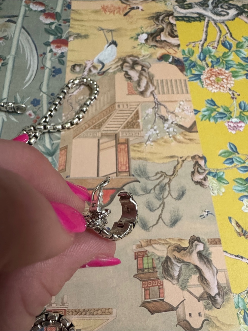 John Hardy Silver Starburst Pendant Necklace - Picture 5 of 8